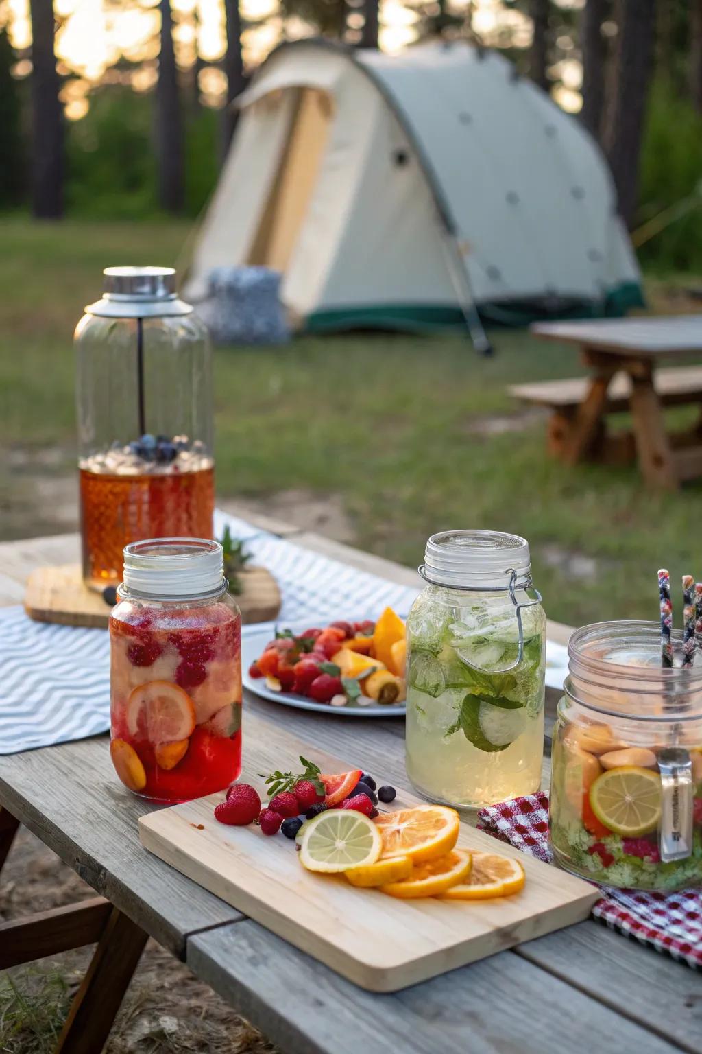Enjoy refreshing flavored water from an elegant station.