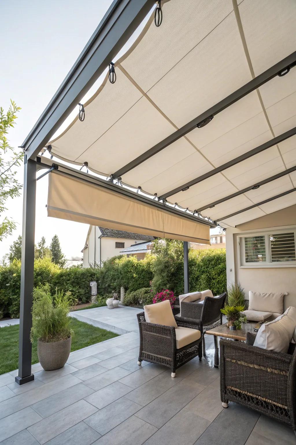 Changing sections let you manage light and privacy.