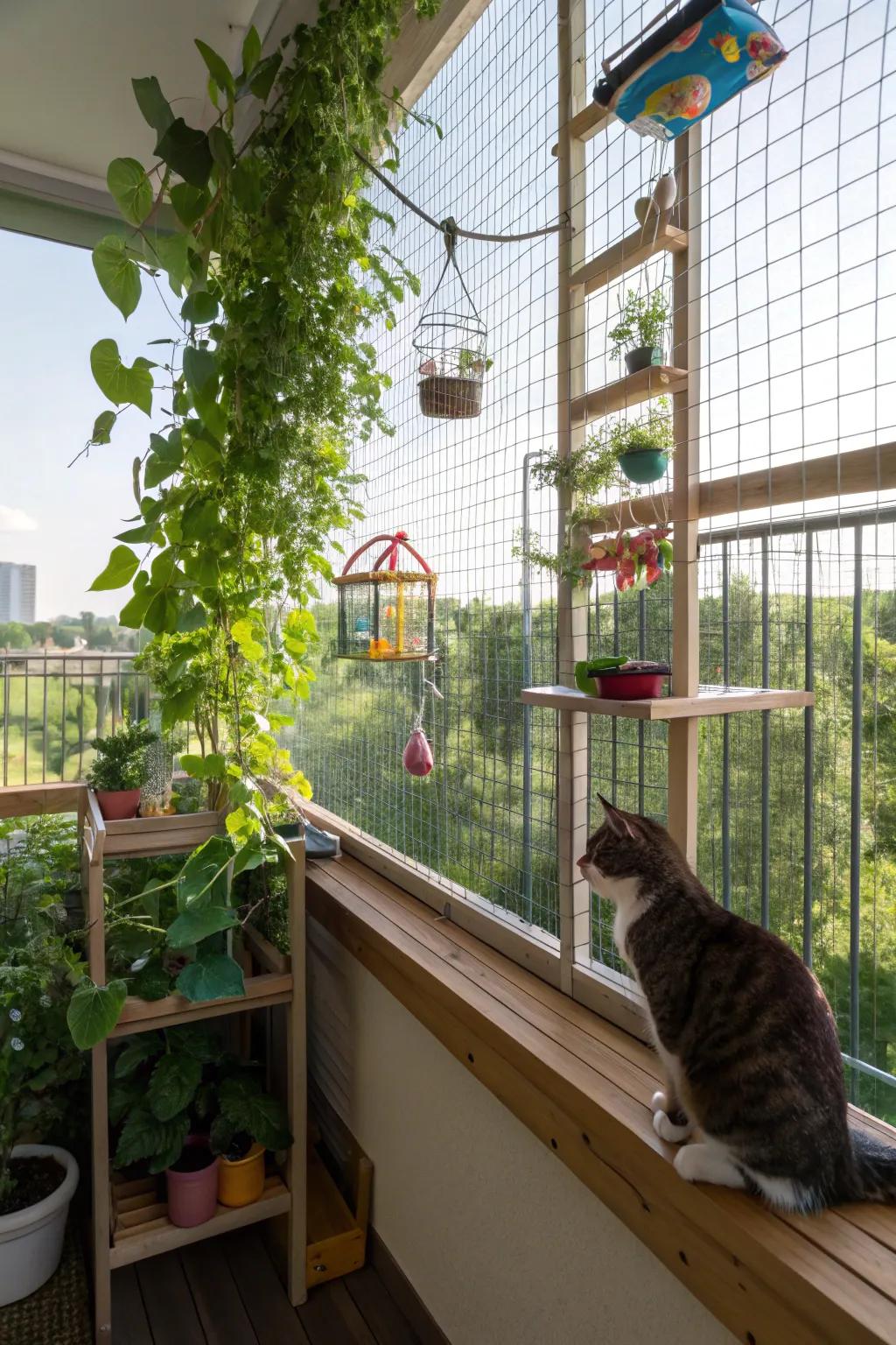 A bird gazing station delivers endless entertainment for your cats.