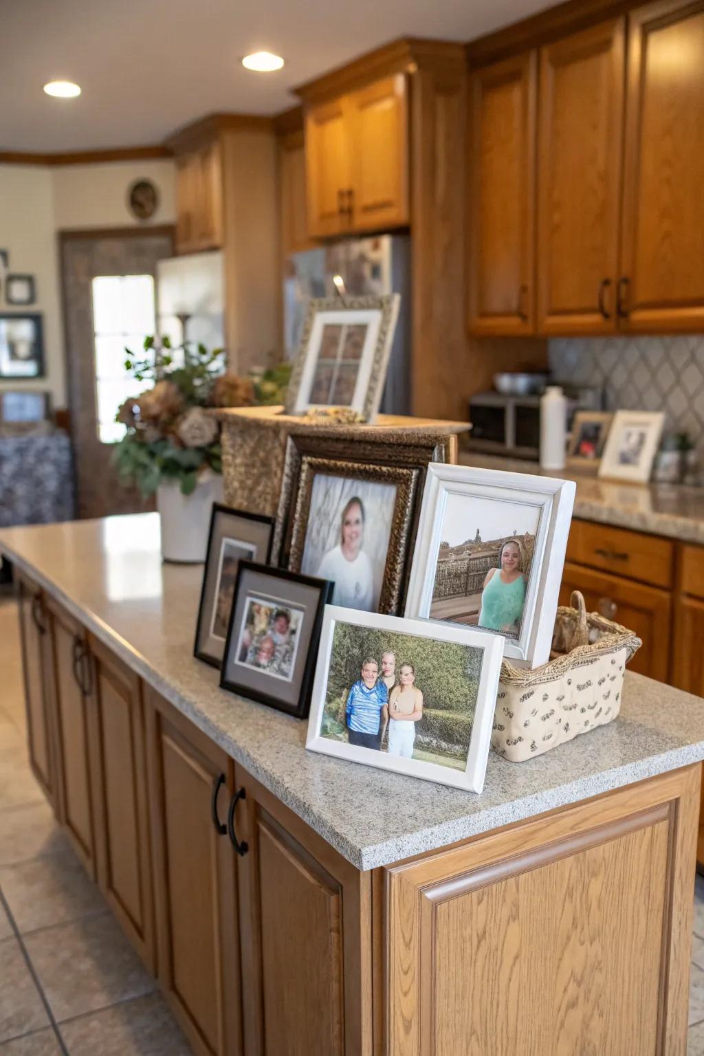 With treasured family pictures, add a personal touch.