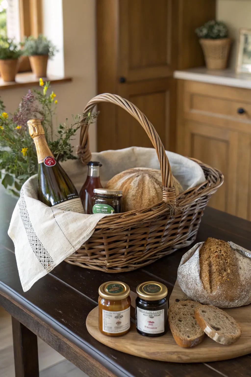 Artisan with preserves and artisan bread.
