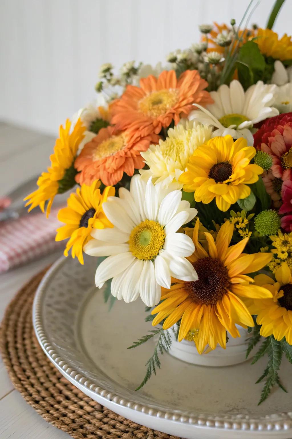 Introduce energy to your table using an intense and vibrant centerpiece.