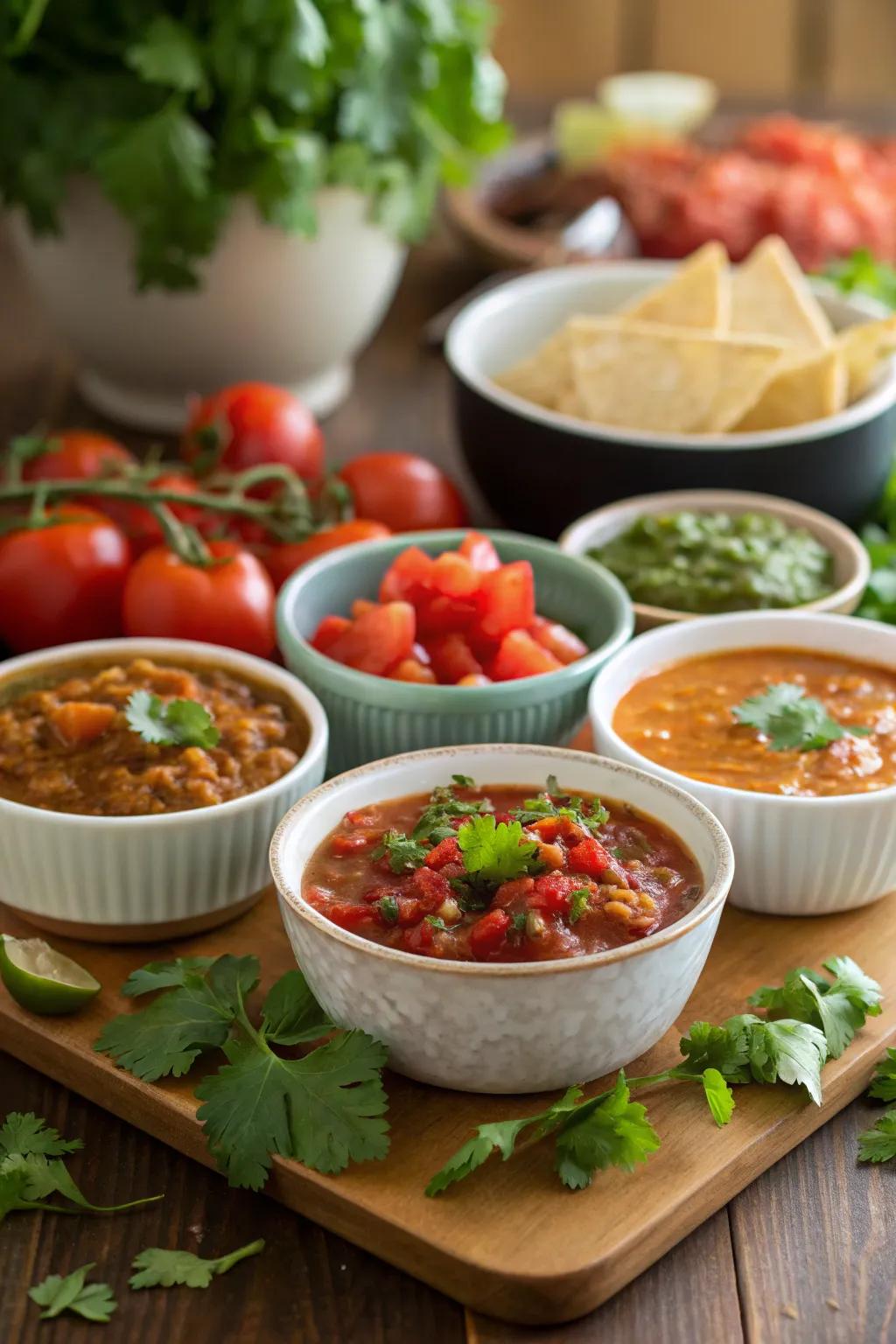 Add spice by creating a DIY salsa bar.
