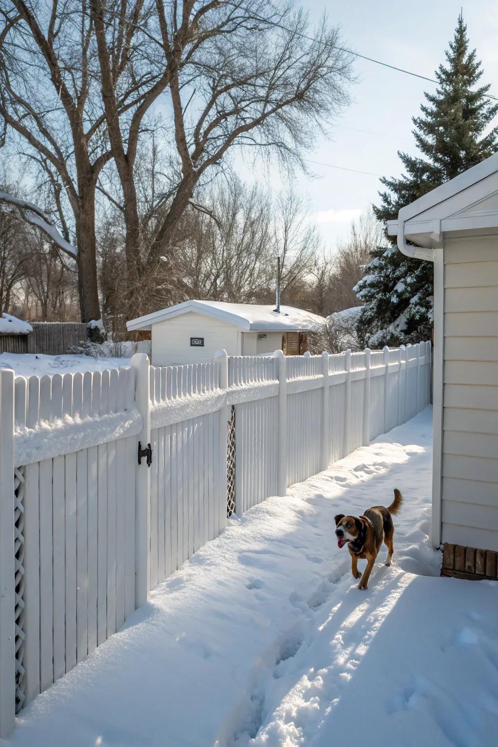 Snow fences provide an unexpected and budget-friendly fencing solution.
