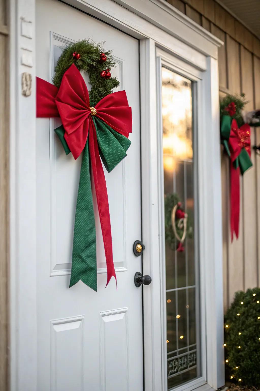 Highlight your color scheme utilizing a dual color bow.