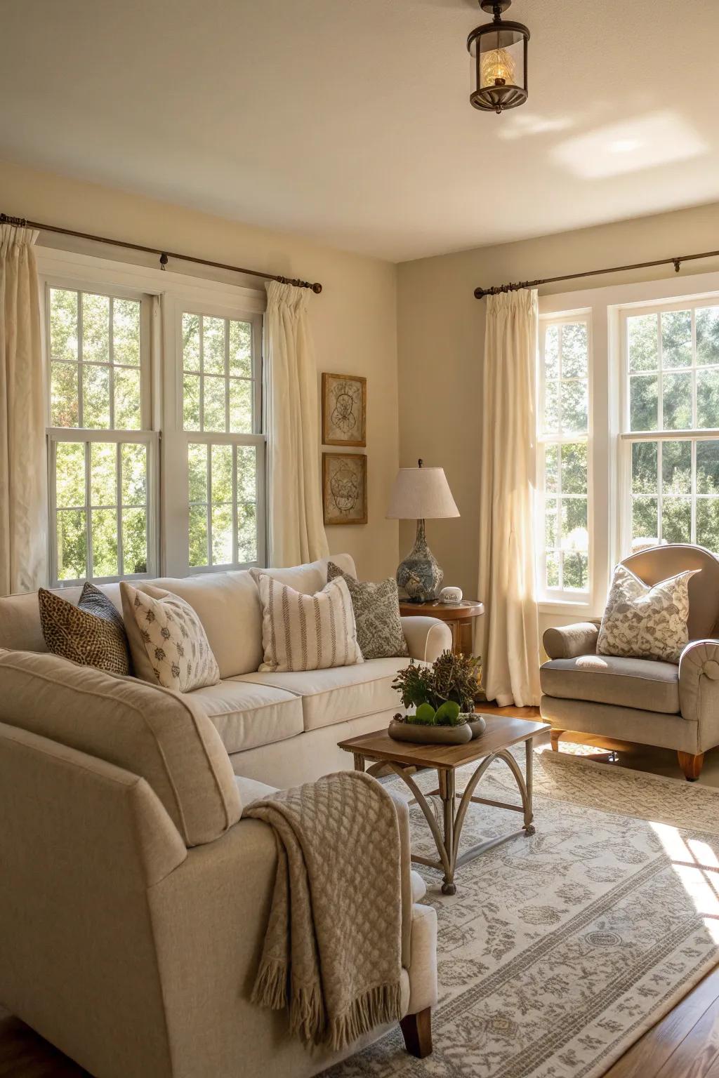 Light colors enhance openness and tranquility.