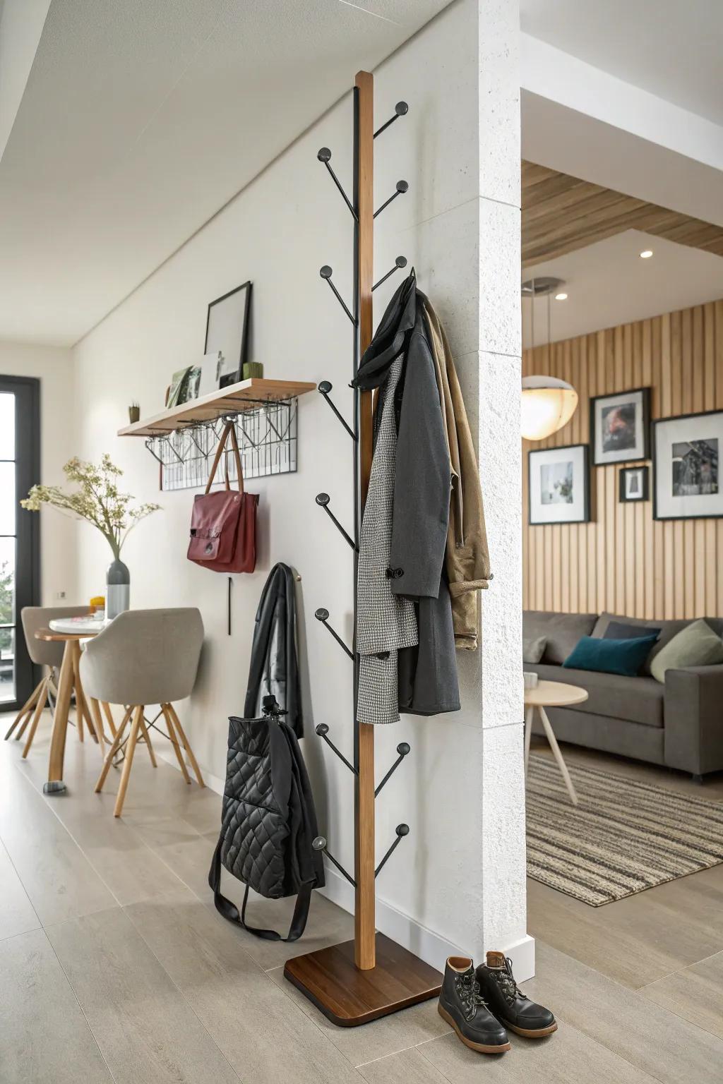An asymmetrical hanger layout, generating a striking visual focal point.