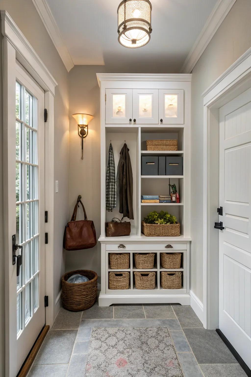 A slim cabinet offering elegant and efficient stowing.