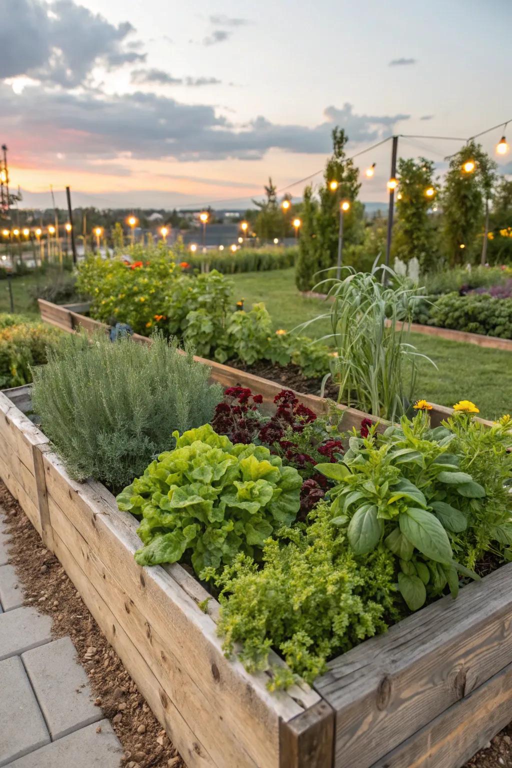 Herbs and greens, an aromatic and tasty garden blend.