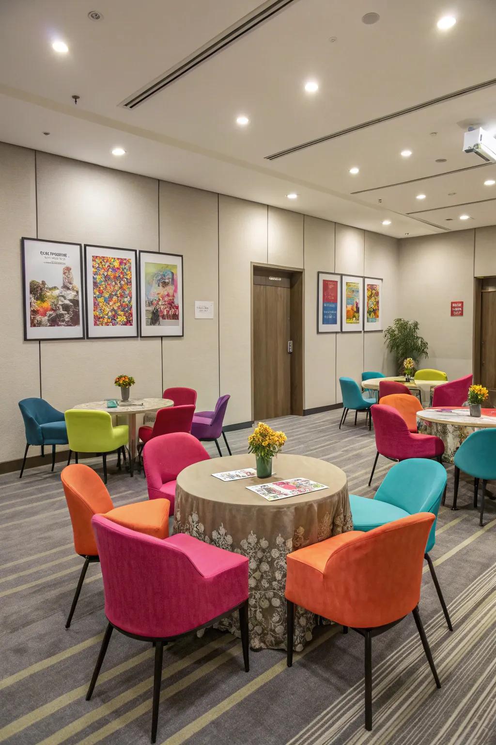 Bright accents reflect brand personality.