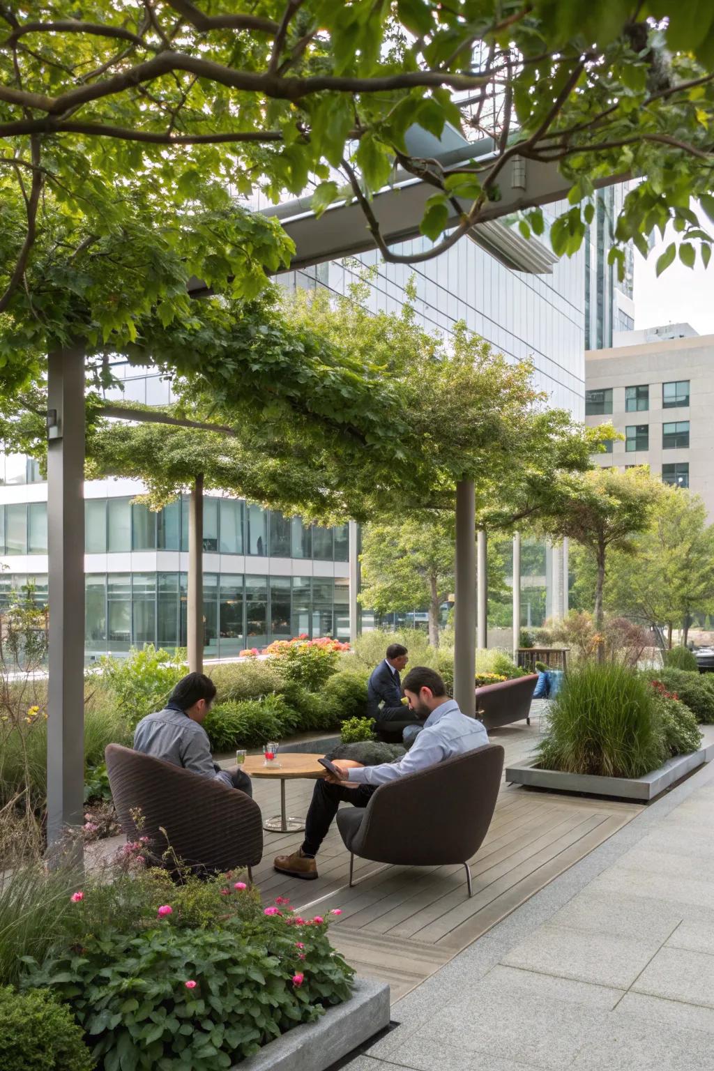 An outdoor workspace providing a refreshing change of scenery.