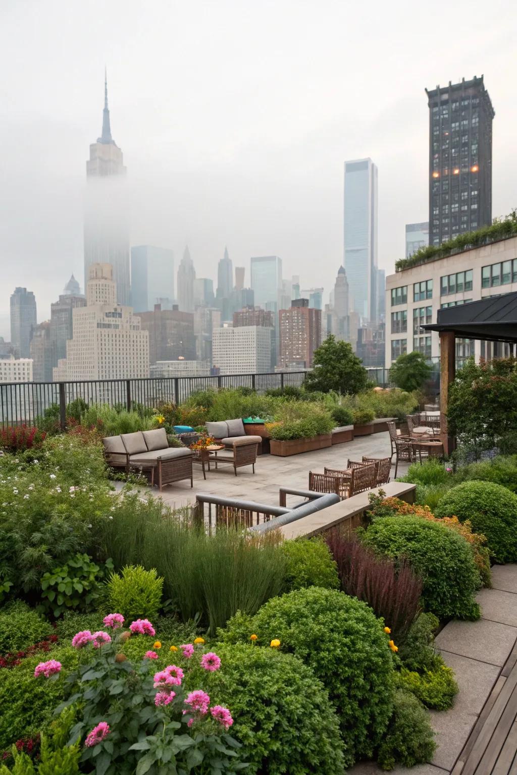 Escape to a rooftop garden oasis.