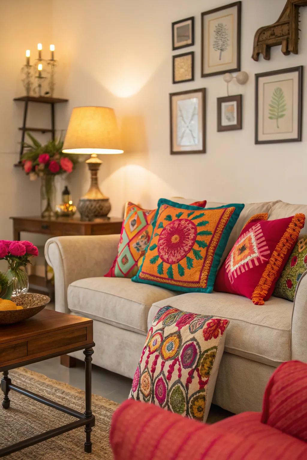 Accents of color add energy and personality.