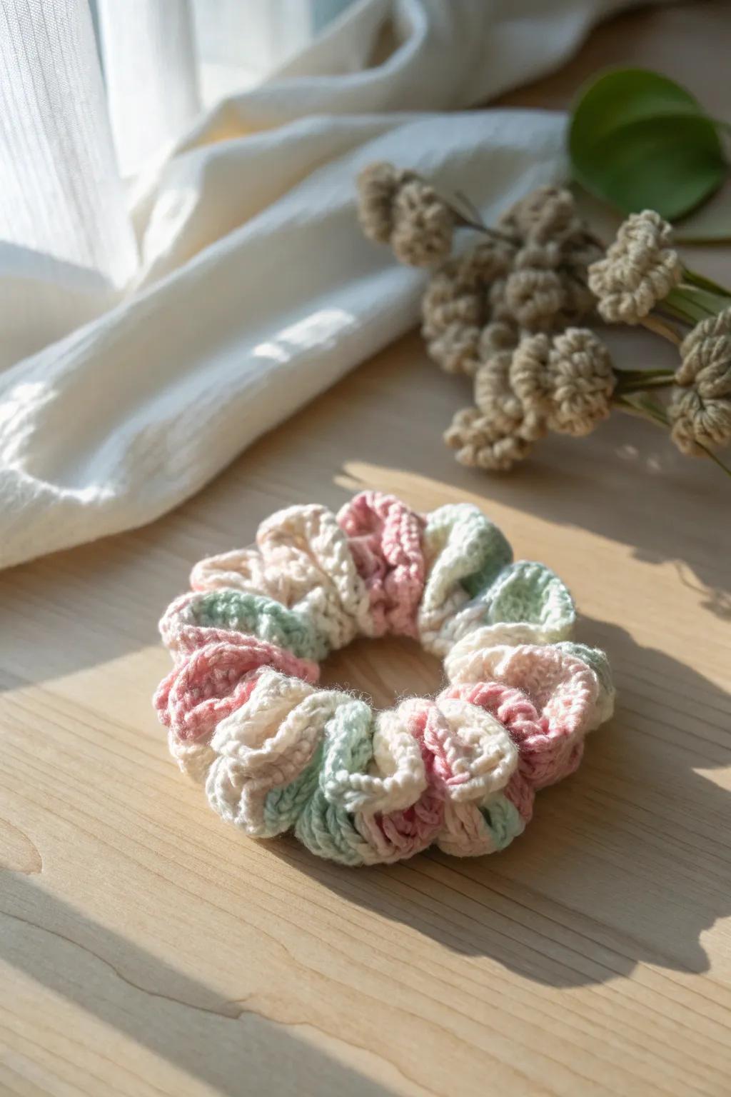 Embrace nostalgia with charming crochet scrunchies&mdash;where minimalist design meets playful elegance.