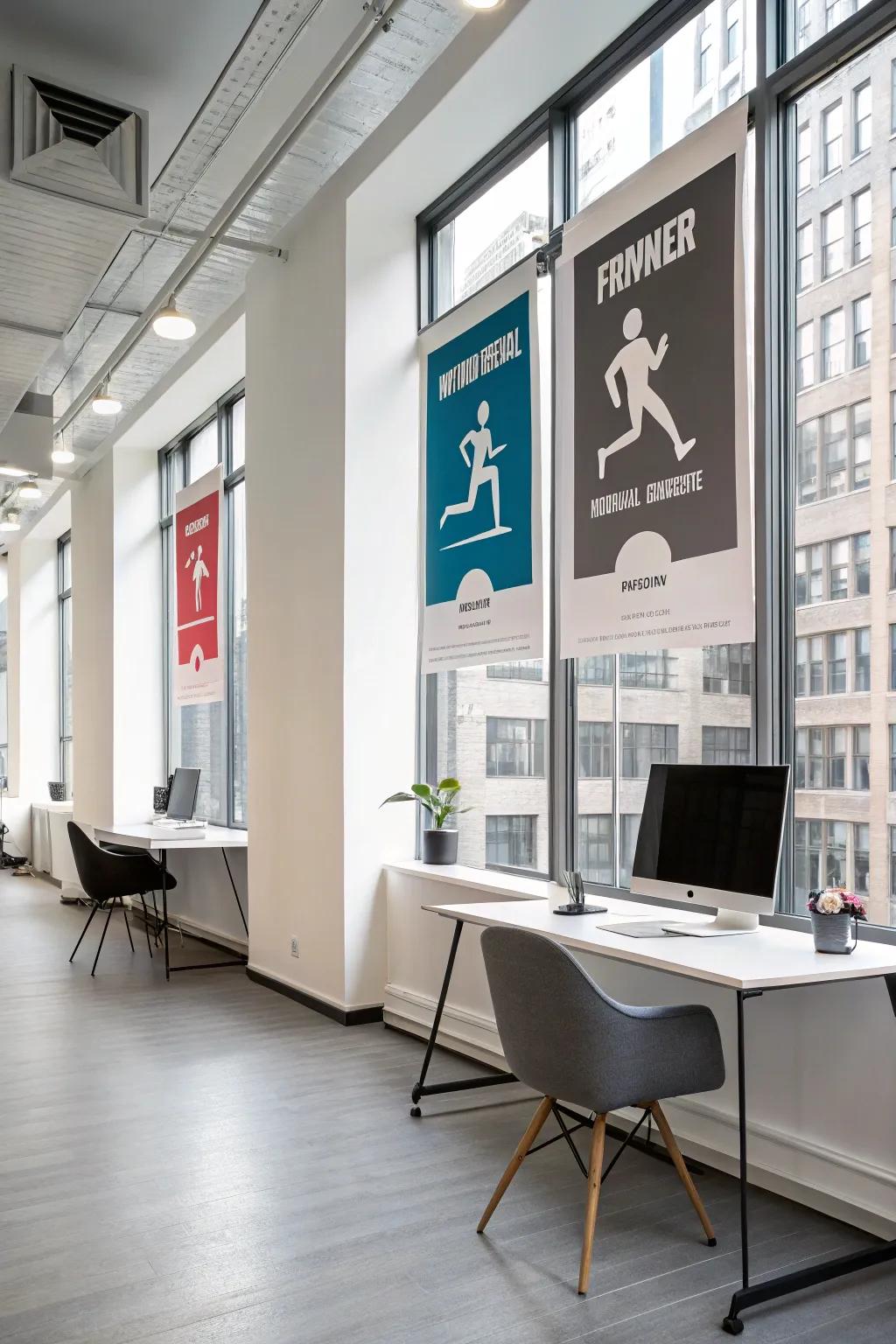Simple icons provide an understated yet stylish decor option.