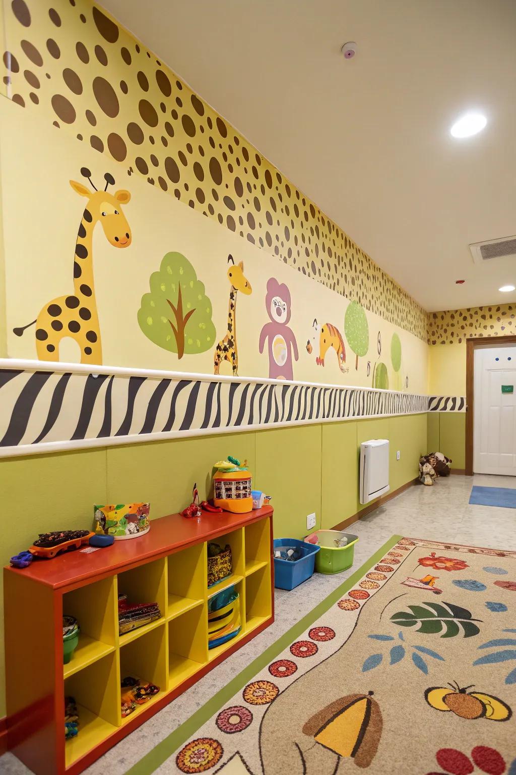 Creature prints add a fun and energetic vibe to any room, especially in play areas.