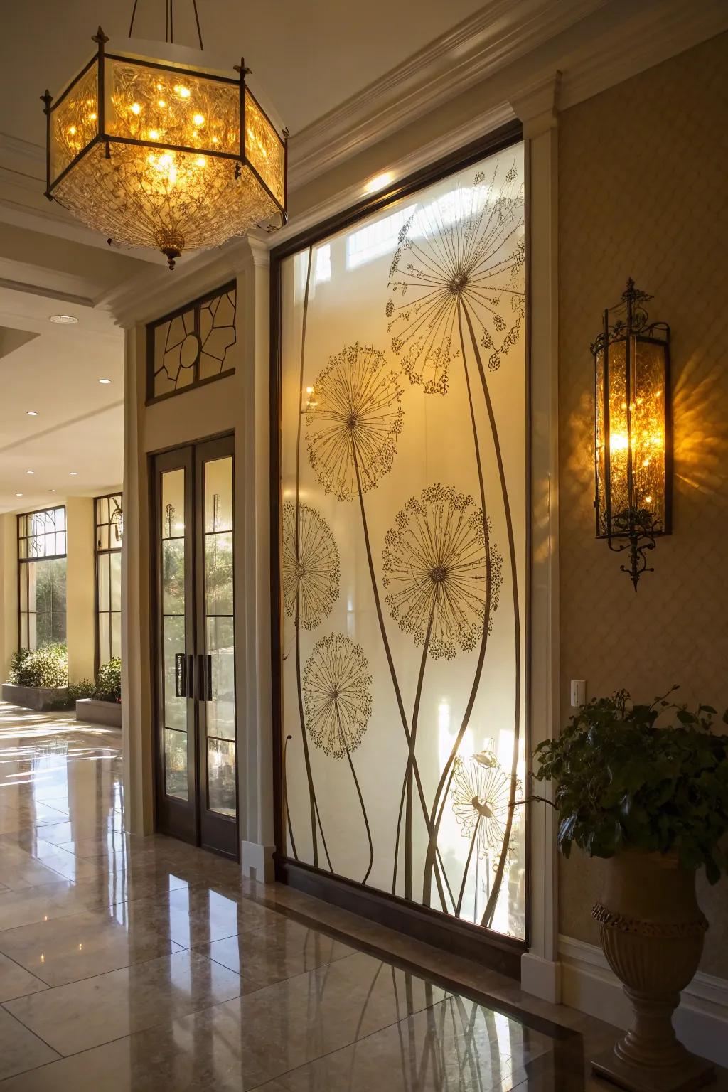 Glass art creates a chic, modern ambiance in your house.