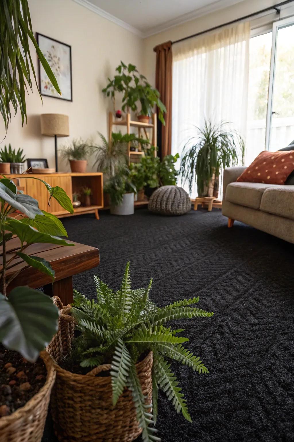 Plants adds charm to the floor.