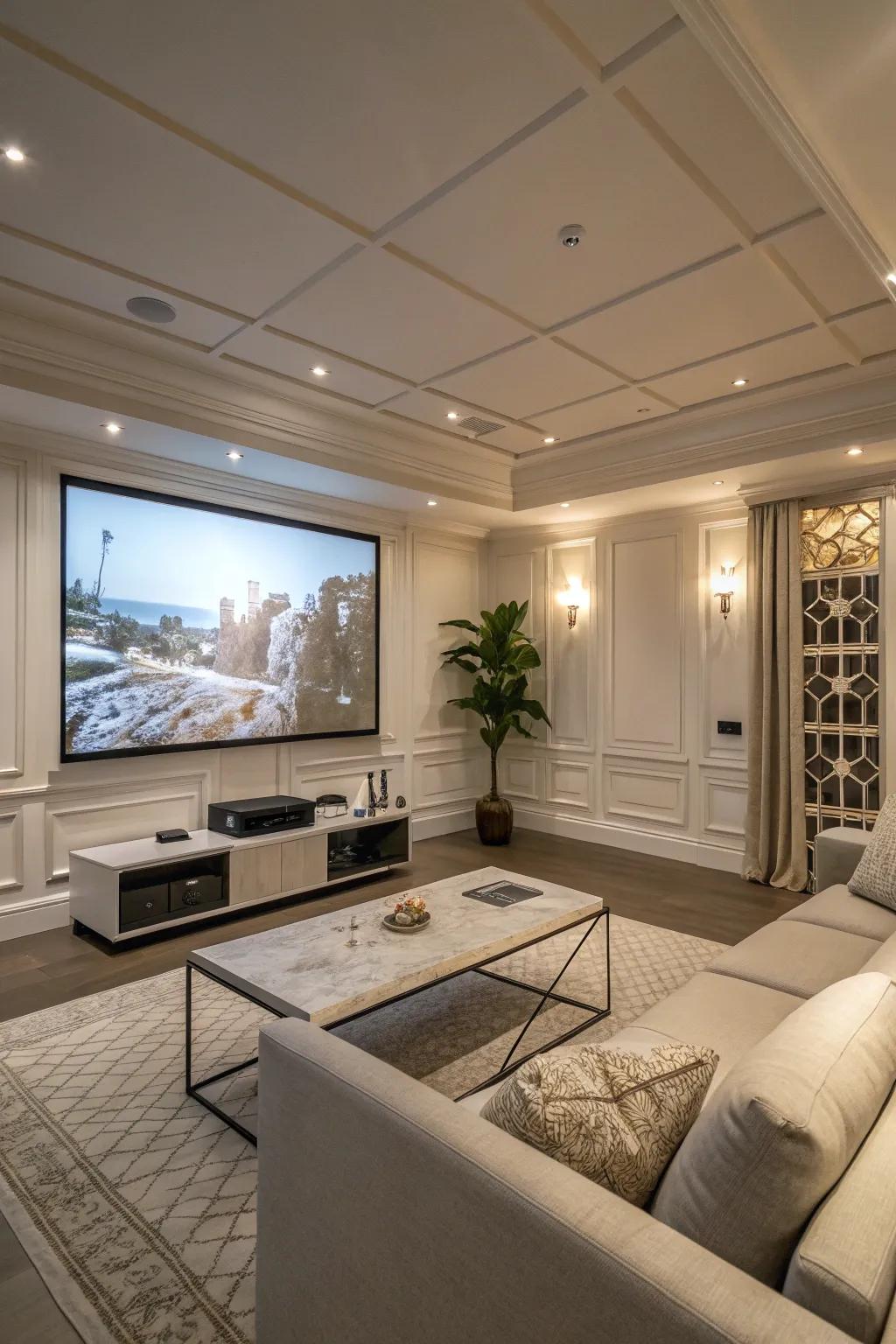 A light machine is a modern, out-of-sight choice for a TV.