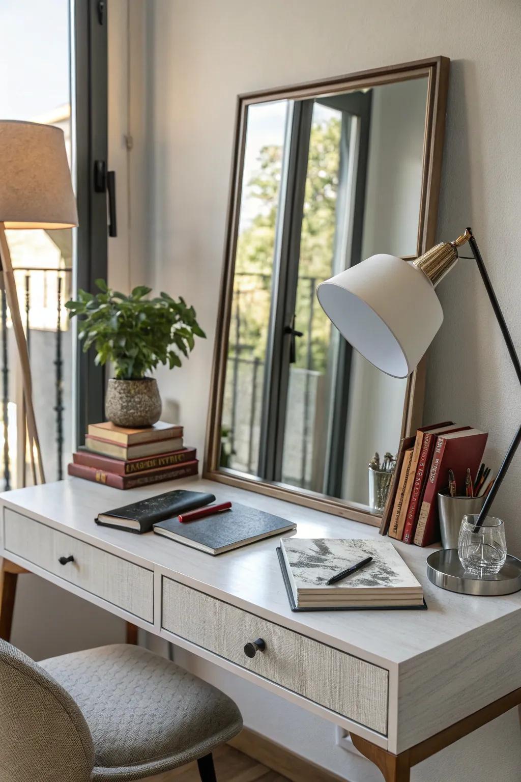 Reflectors create an illusion of space and openness.