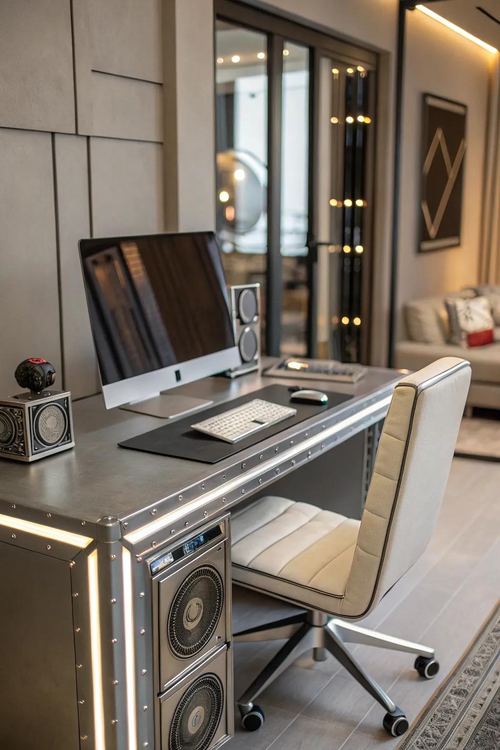 A high-tech design introduces a unique and minimalist touch.