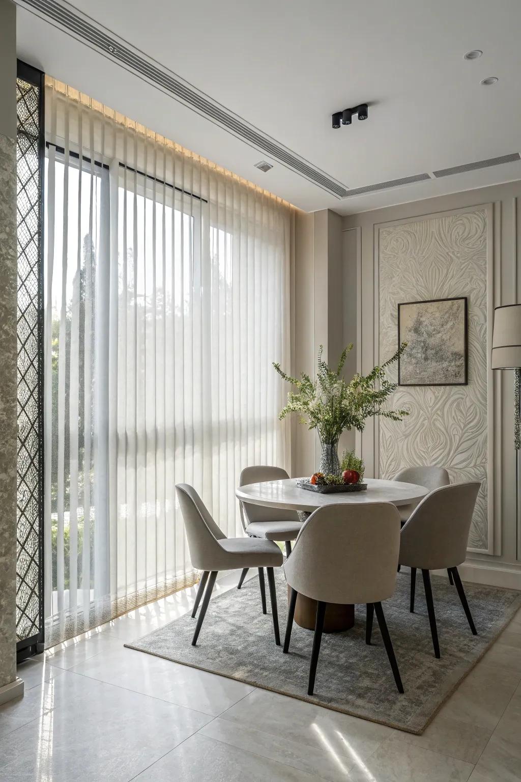 Streamline your design using upright blinds.