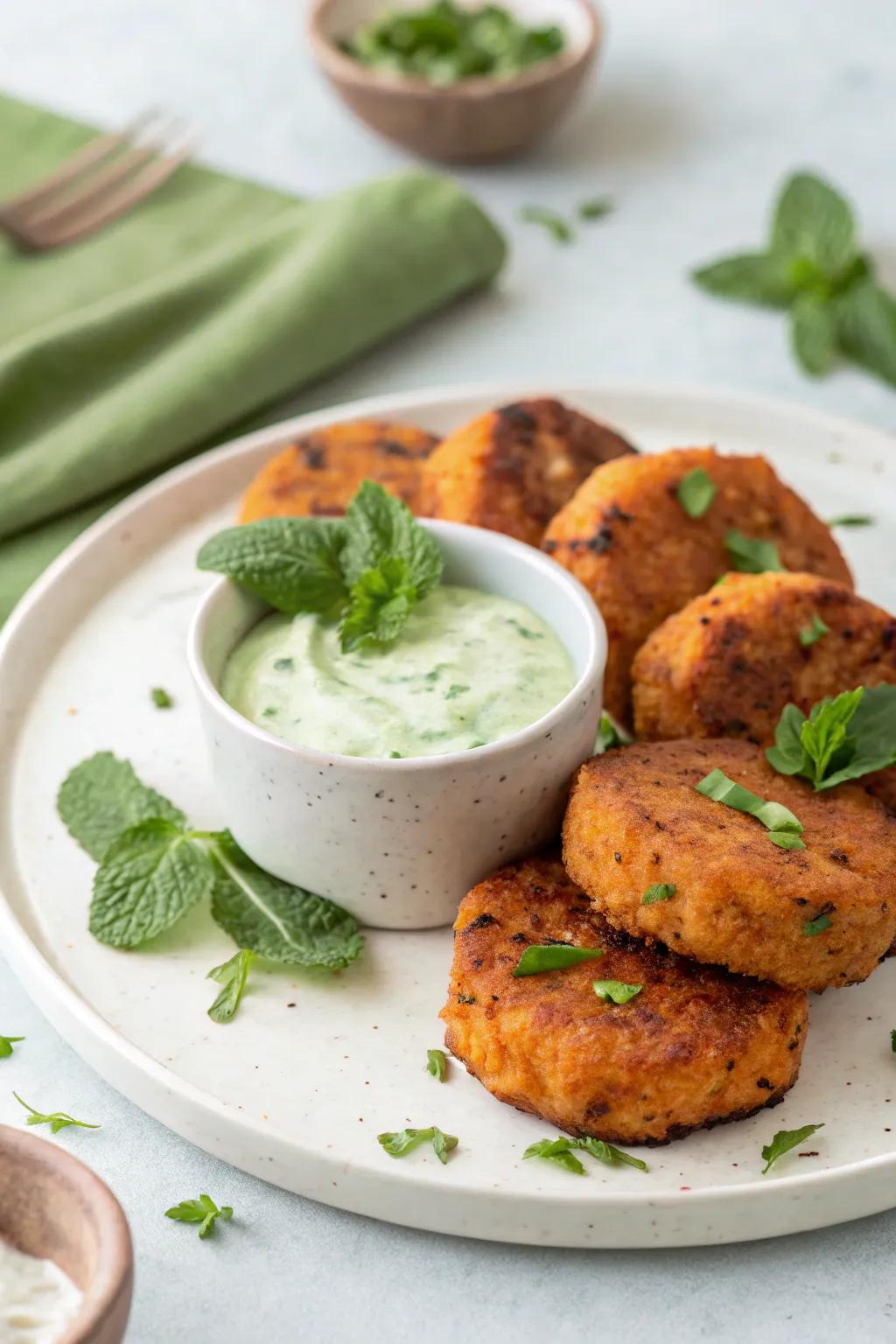 Flavorful root vegetable cakes, a healthier starter option.