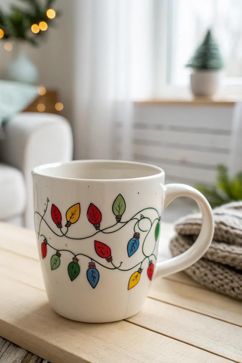 Illuminate your holiday mornings using this charming DIY festive bulbs cup!