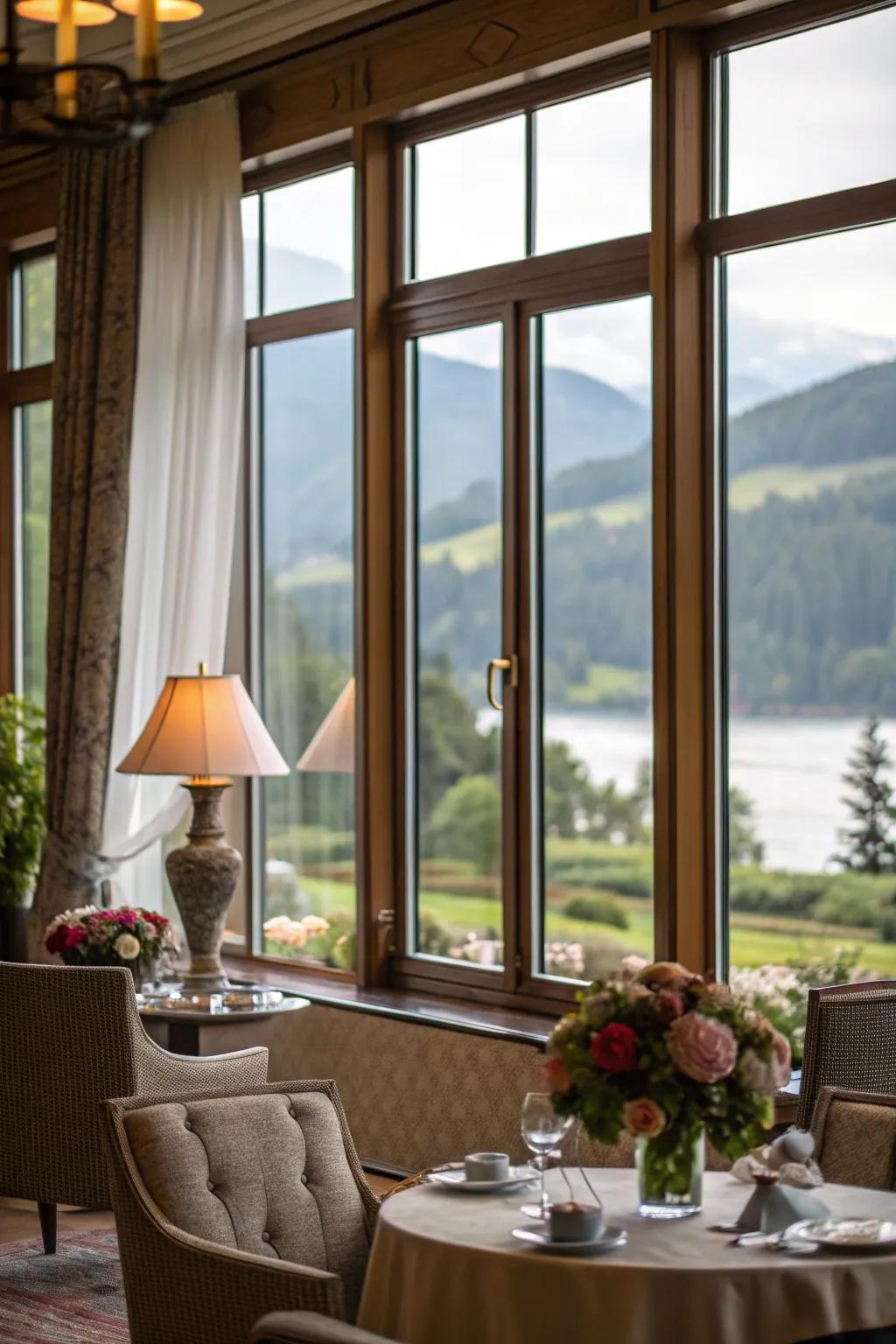 Panaromic glazing that brings the outside in.