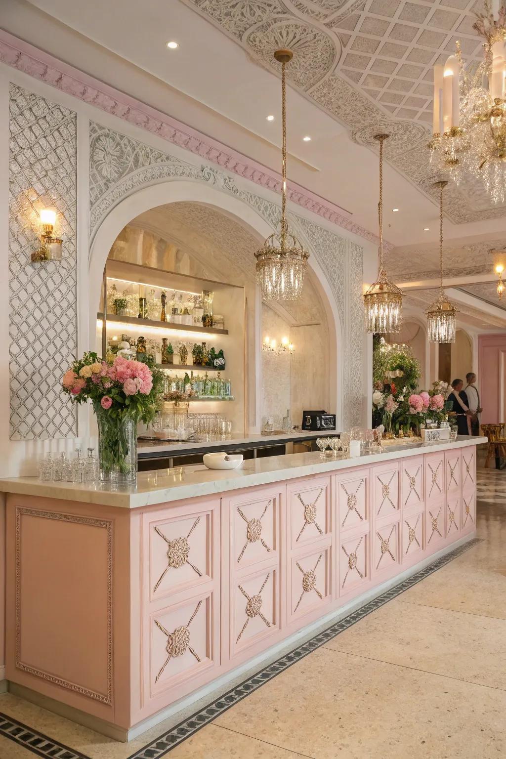 Ladylike impressions create a soft, elegant atmosphere.