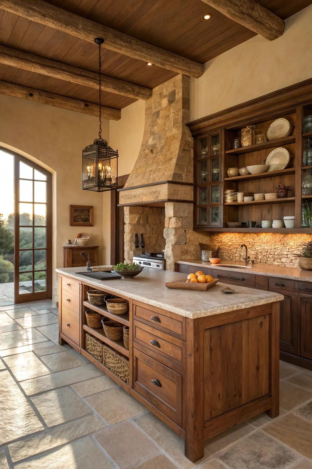 Bring warmth to your kitchen with earthy accents.