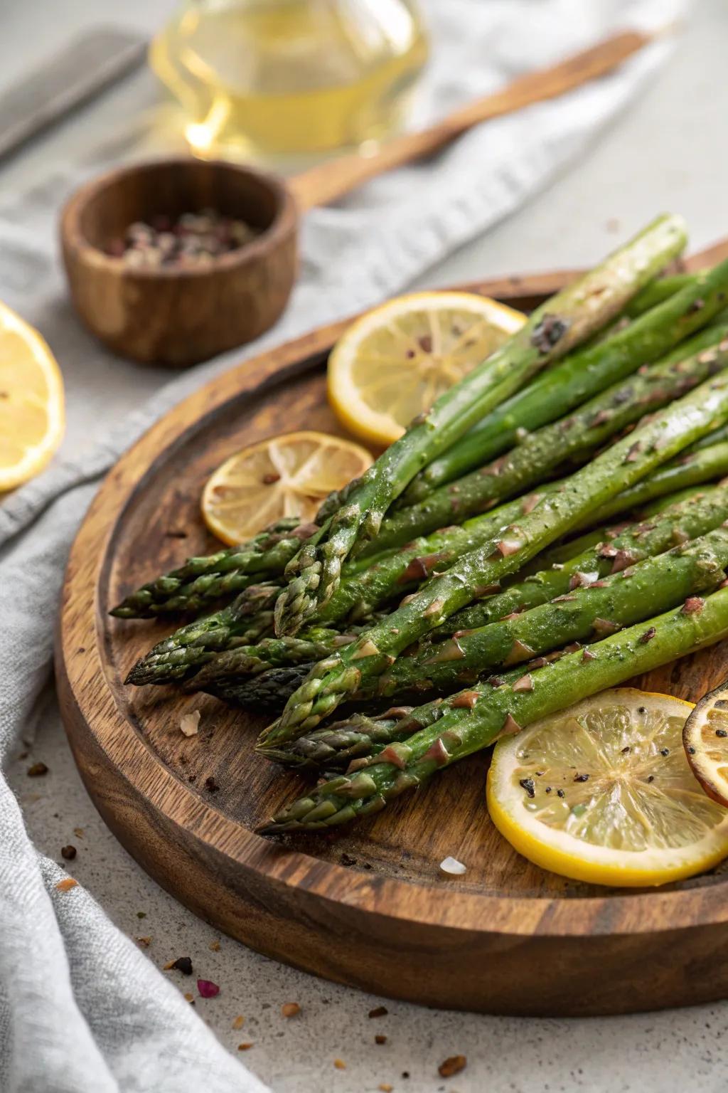 Crisp flame-kissed spears with a hint of lemon.