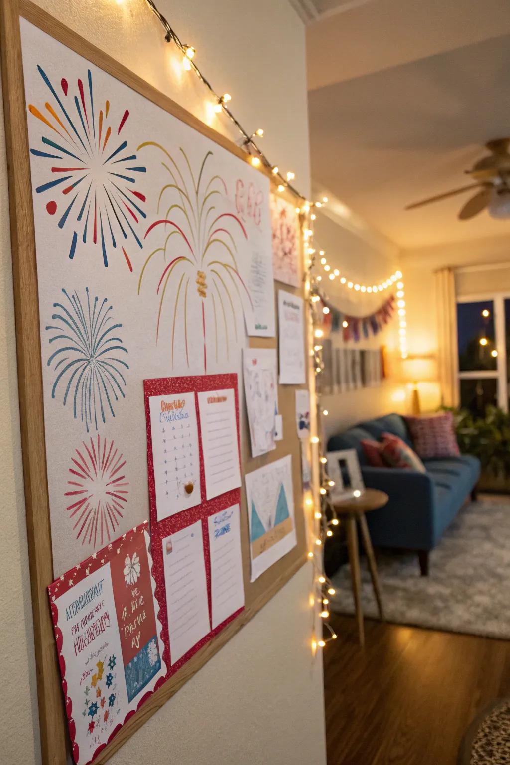 Illuminate your area using a firecracker-themed board.