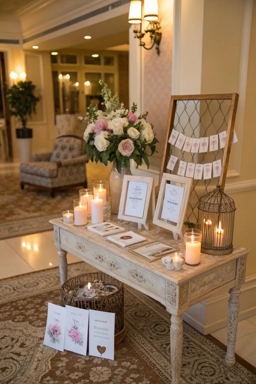 Custom memento corner featuring elegant aesthetic.