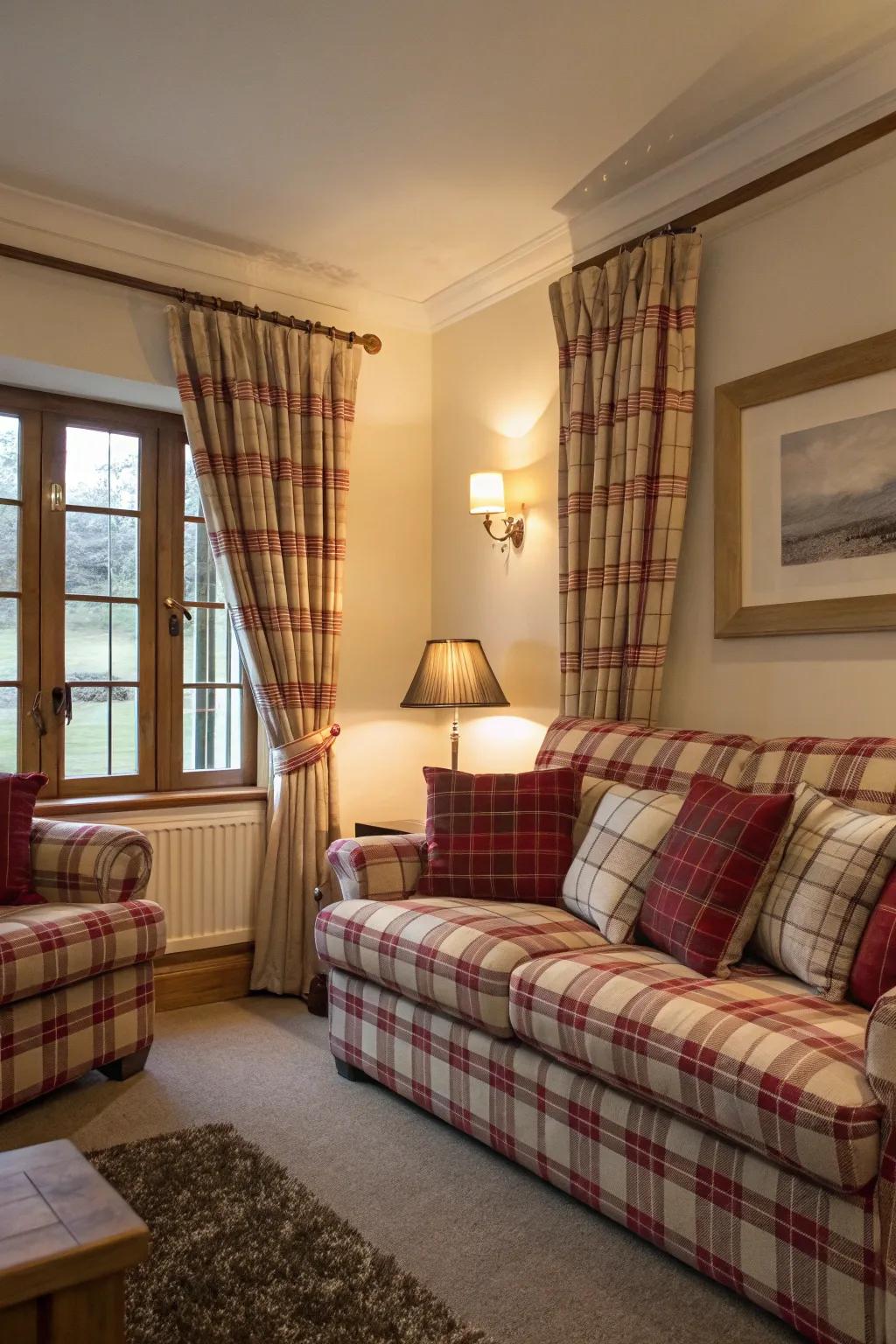Checkered patterns add a classic English touch.