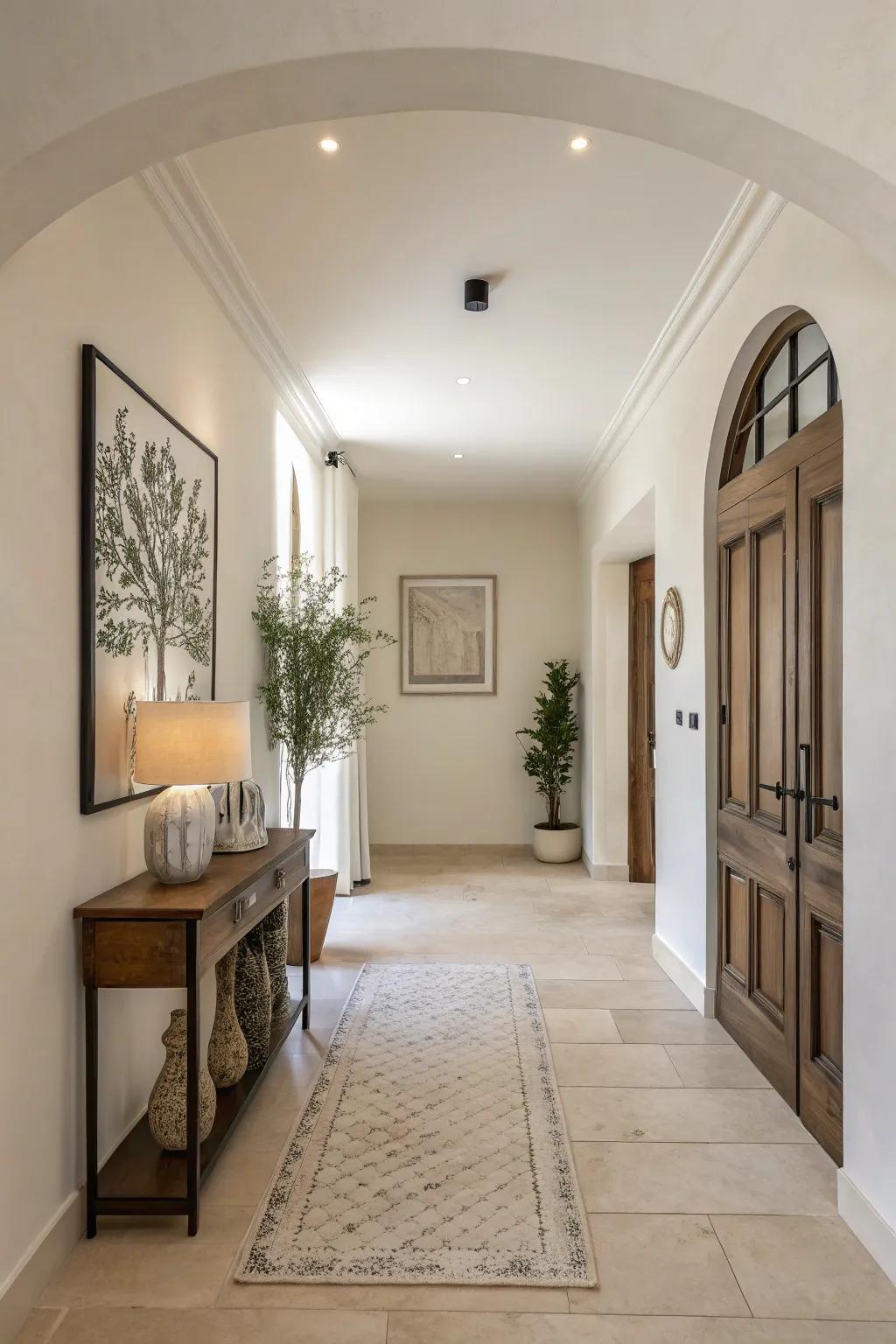 Minimalist design brings peace and simplicity to the entryway.