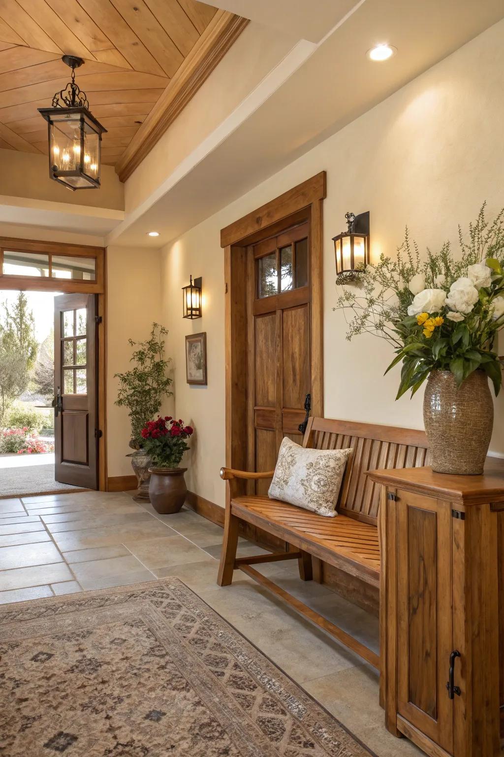 Invite warmth with soft eggshell tones.