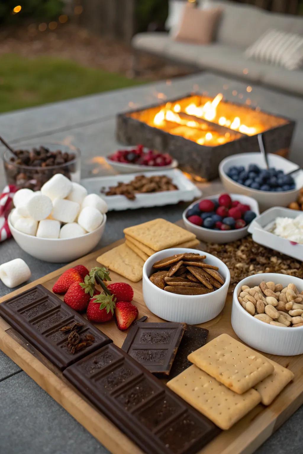 A tempting stylish toasted sweet bar featuring infinite possibilities.