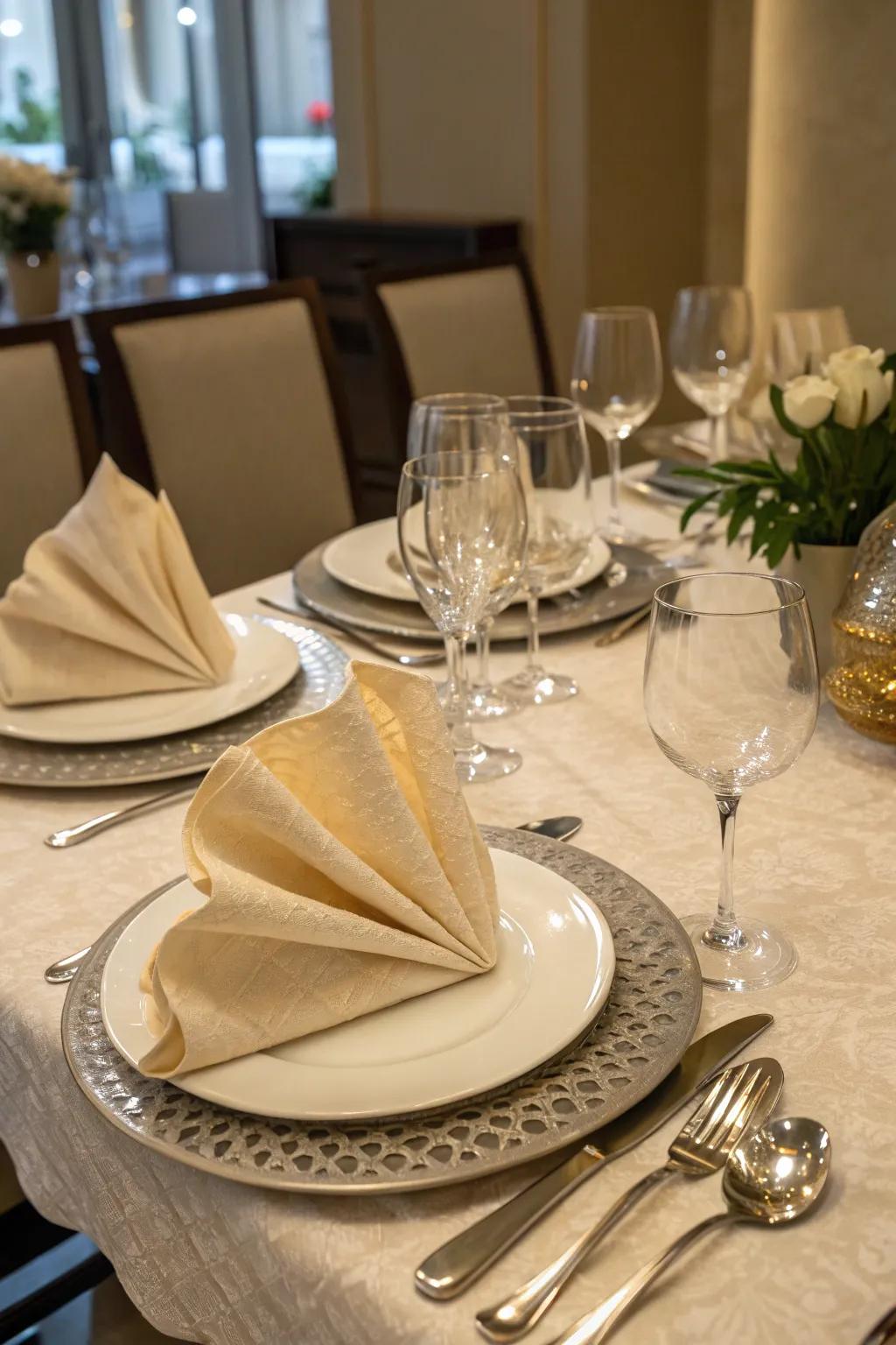 Artful place presentations display creative flair and enhance the dining experience.