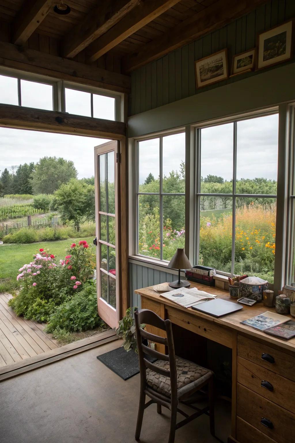 A workspace interfacing with nature for amplified inventiveness.