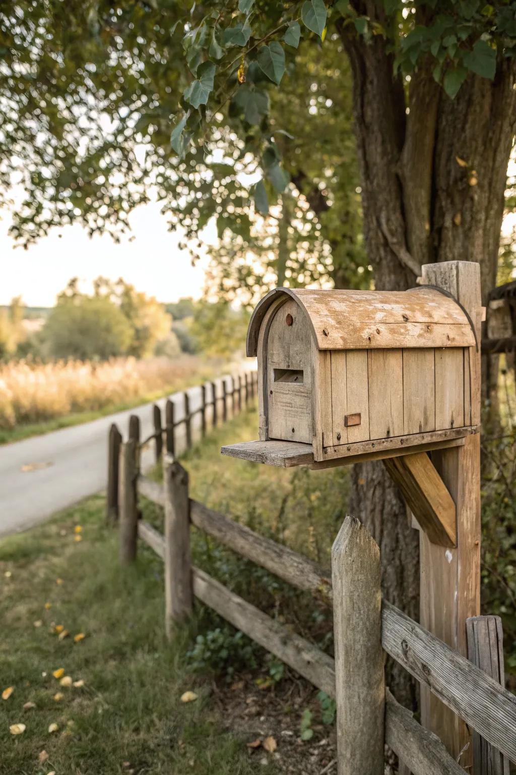 Simplicity and natural materials make this mailbox feel right at home.
