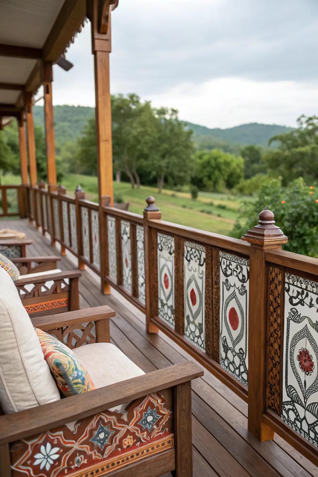 Personalize your space: Finished patterns on railings.