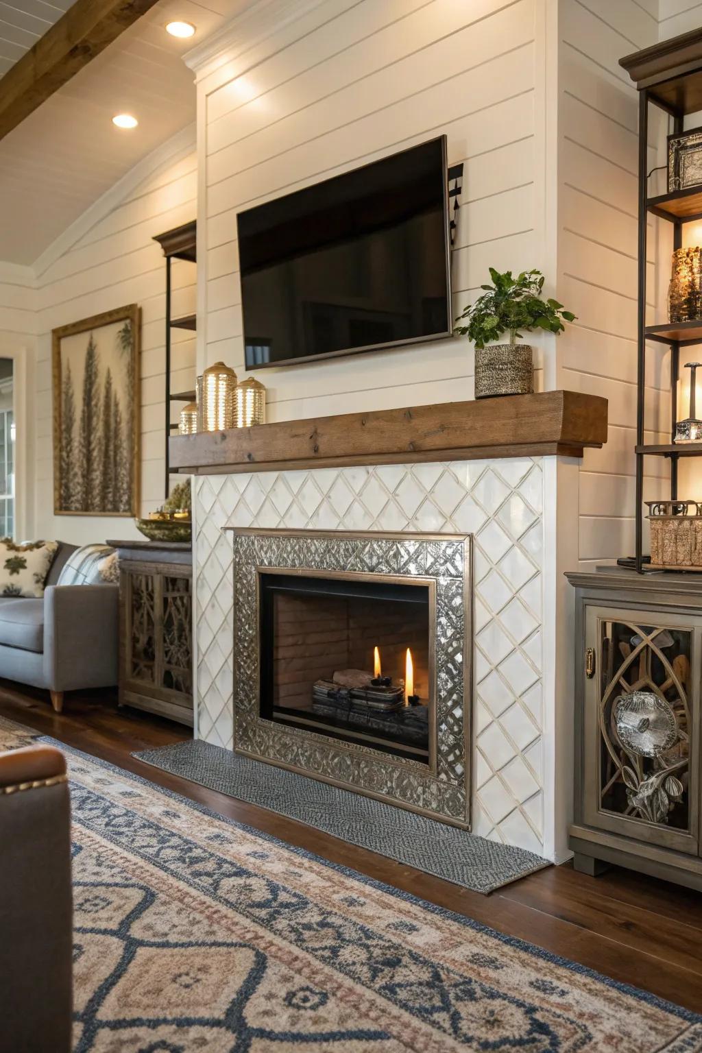 Contrasting materials introduce visual interest and class.