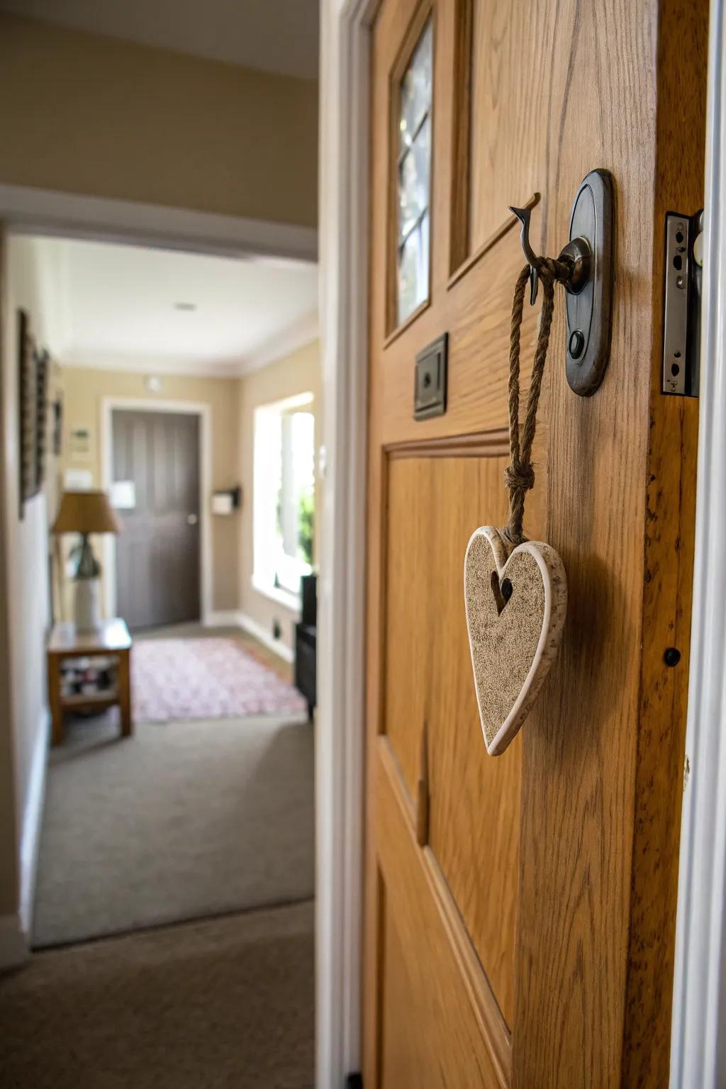 Personalize your entrance by using an affection-shaped accessory.