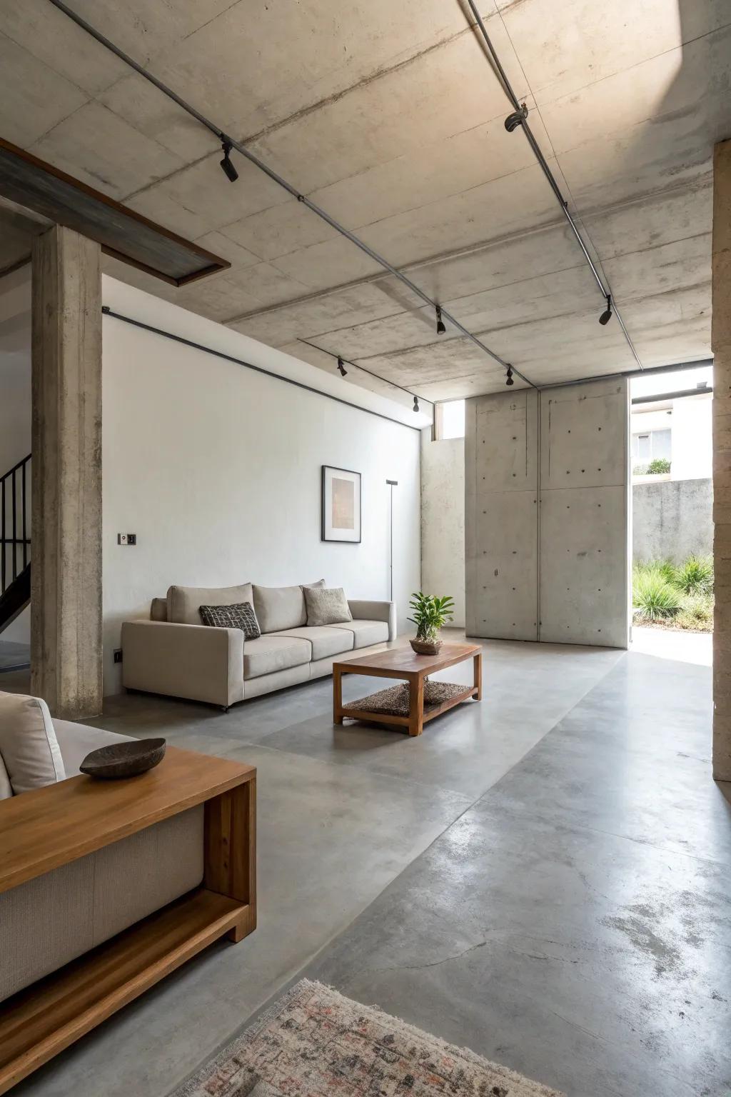 Stone composite floors offer sleek, minimalist style for modern homes.