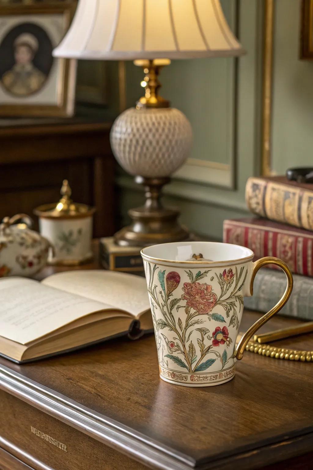 Art Nouveau floral designs for an ageless aesthetic.