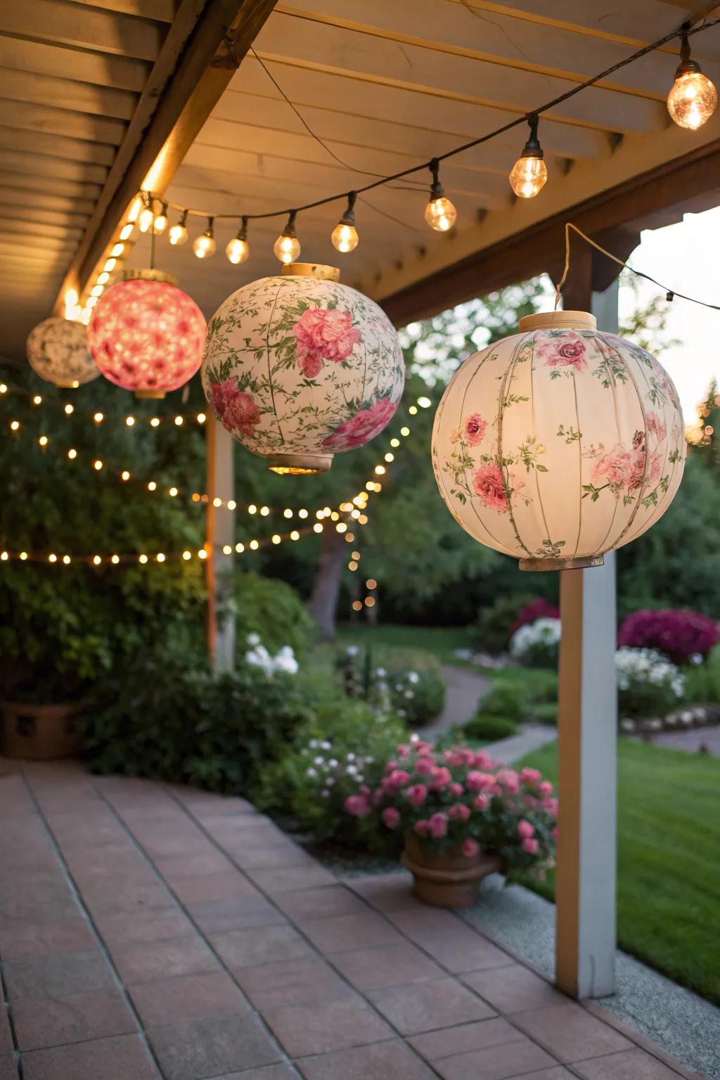 Light up your outdoor space with blossom-themed illumination.