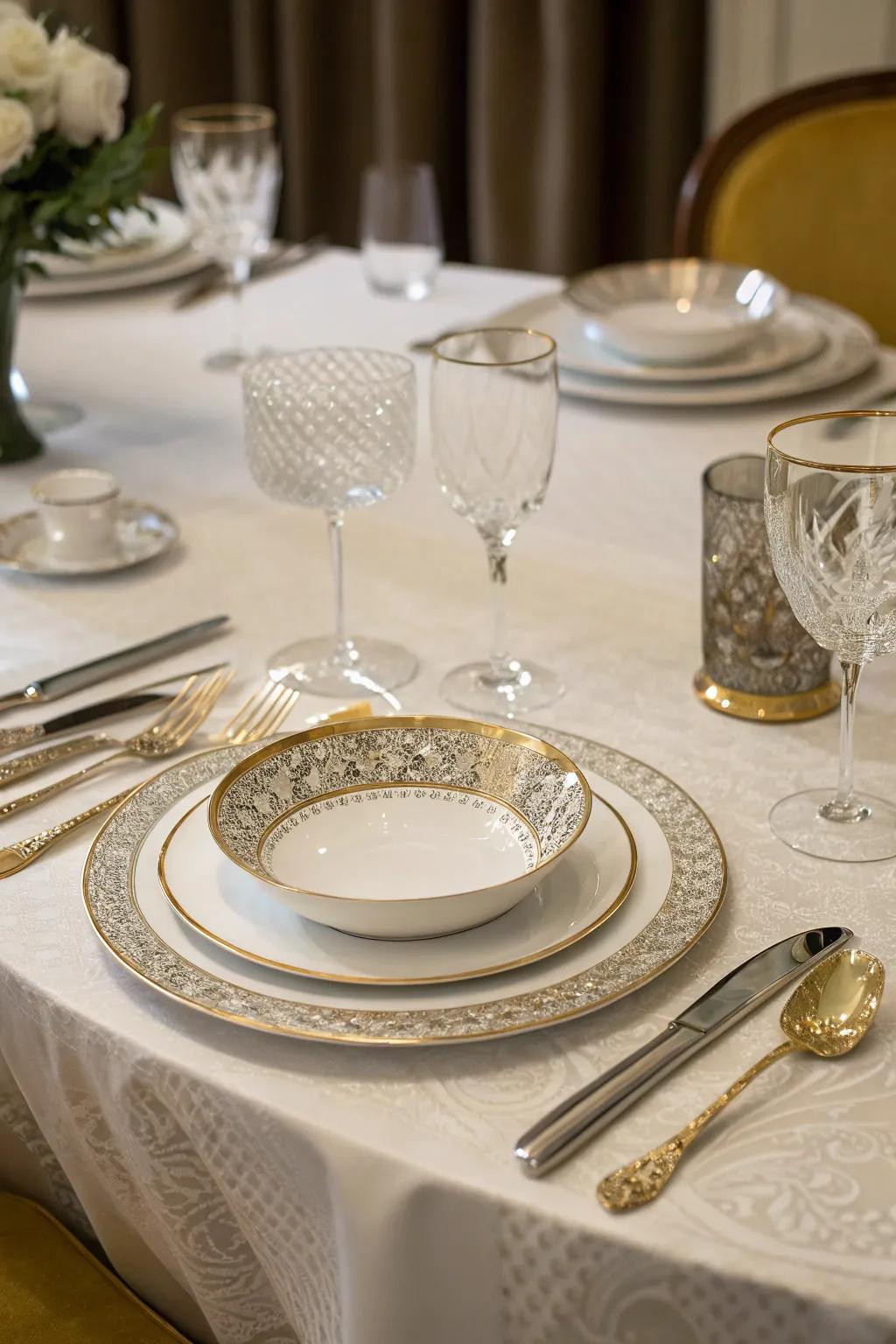 Opulent table settings make every meal feel special and celebrated.
