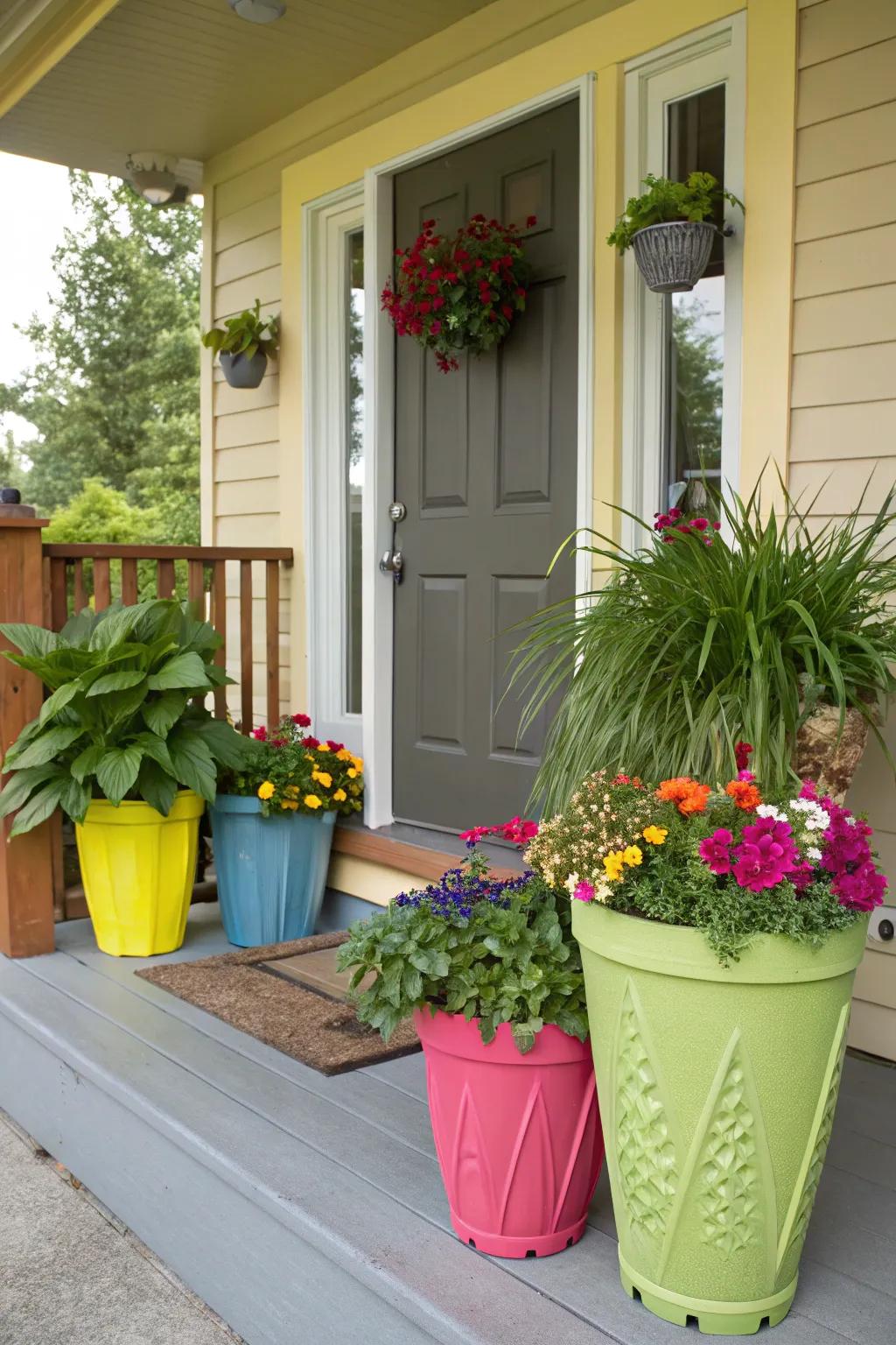 Transform planters with vibrant colors.