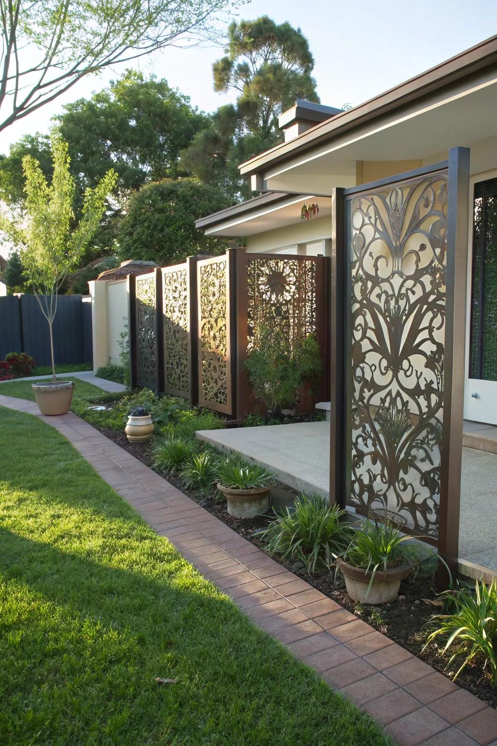 Ornamental dividers combine art and privacy beautifully.